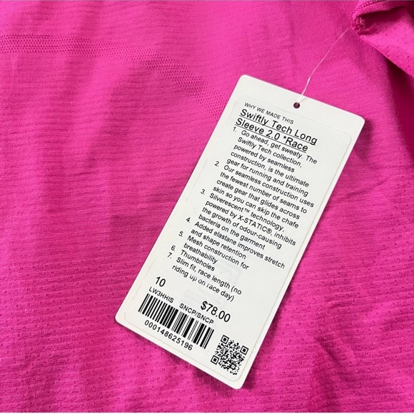 Lululemon Swiftly Tech Long Sleeve Shirt 2.0 Race Length Sonic Pink SNCP - Picture 8 of 8